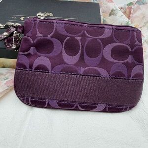 Coach Deep Purple Wristlet Clutch with box